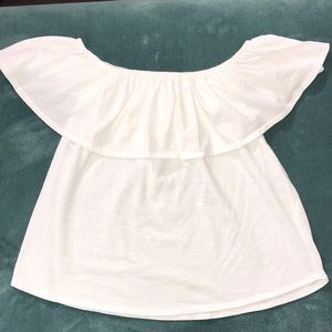Off the shoulder white flowy top